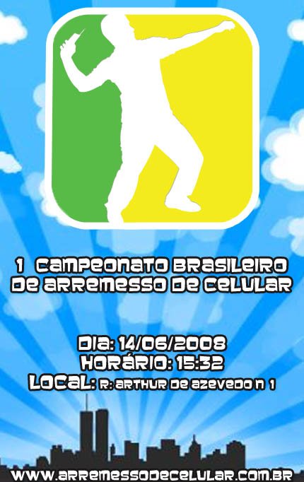 Pôster do Campeonato Brasileiro de Arremesso de Celular